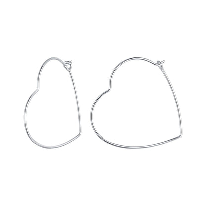 Sterling Silver White Gold Plated Hoop Earrings