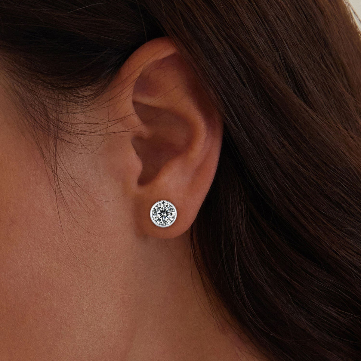 Sterling Silver Pavé Cubic Zirconia Stud Earrings