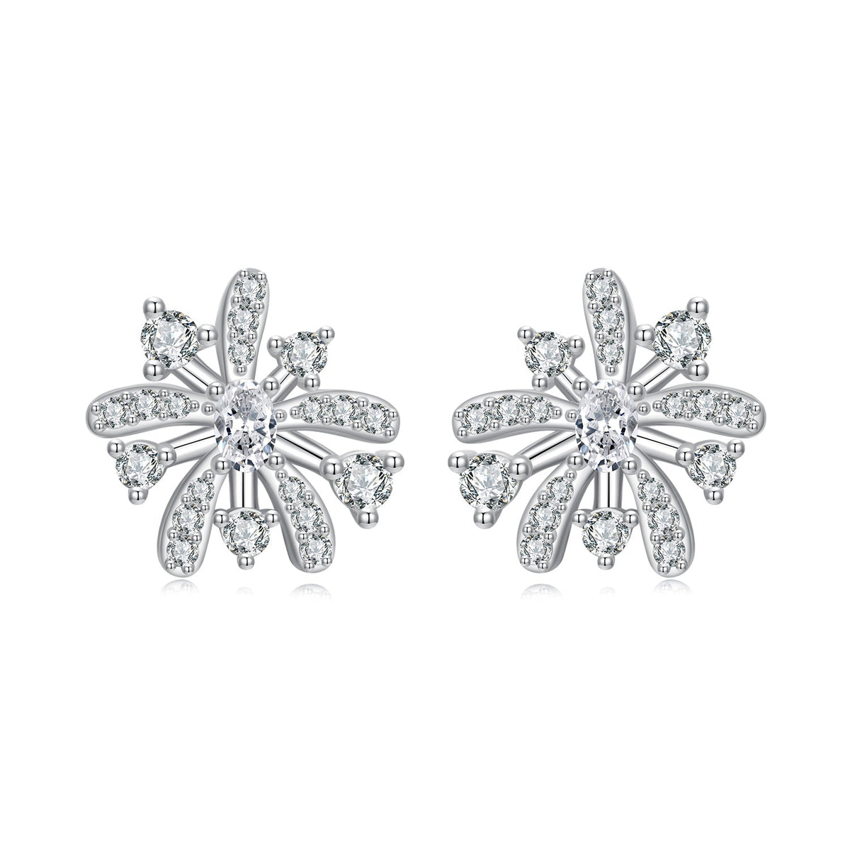 Sterling Silver Pavé Cubic Zirconia Earrings