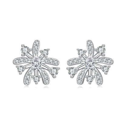 Sterling Silver Pavé Cubic Zirconia Earrings