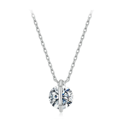 Sterling Silver Gold Plated Moissanite Pendant Necklace