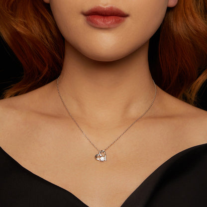 925 Sterling Silver White Gold Plated Moissanite Necklace