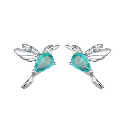 Sterling Silver Transparent Glass and CZ Pavé Earrings