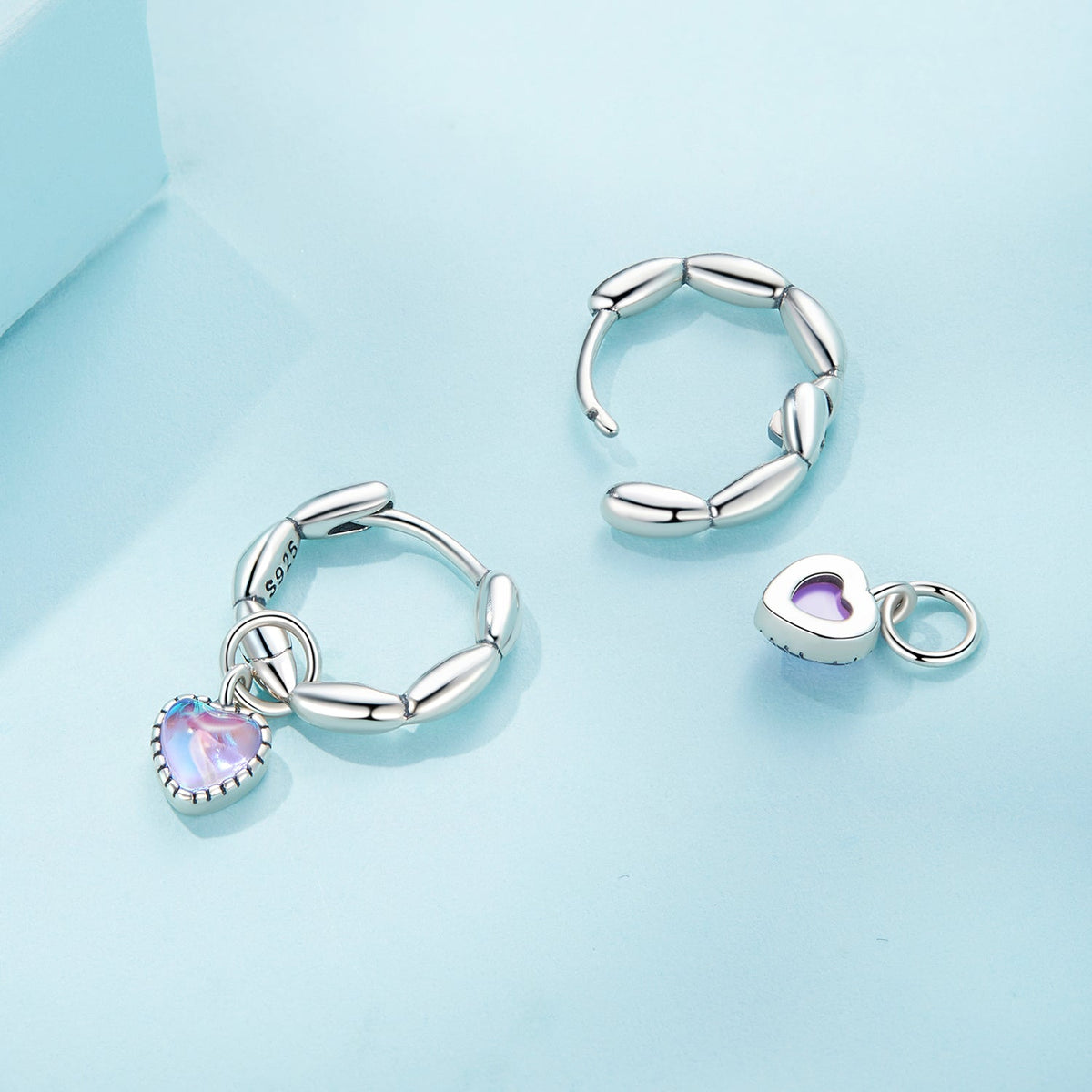 Sterling Silver Transparent Glass Earrings