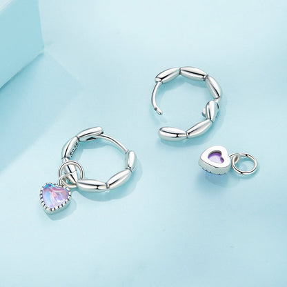 Sterling Silver Transparent Glass Earrings