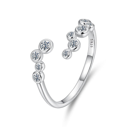Sterling Silver Moissanite Channel Set Ring
