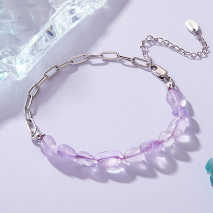 Sterling Silver White Gold Plated Crystal Bracelet