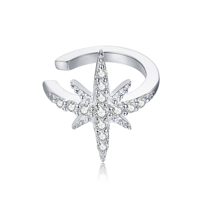 Sterling Silver CZ Pavé Hoop Earrings