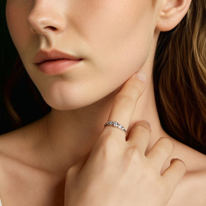 White Gold Plated 925 Sterling Silver Moissanite Ring