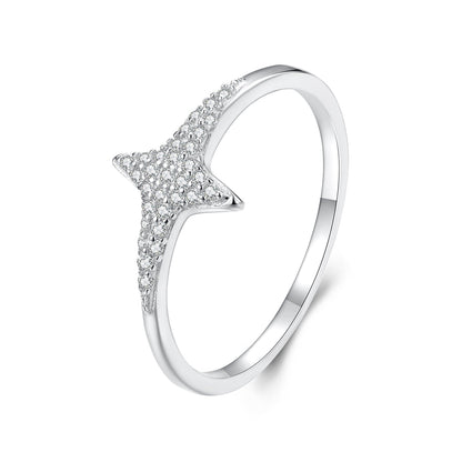 Sterling Silver White Gold Plated Pavé CZ Ring