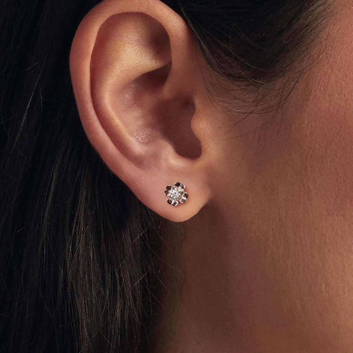 Sterling Silver Moissanite Stud Earrings