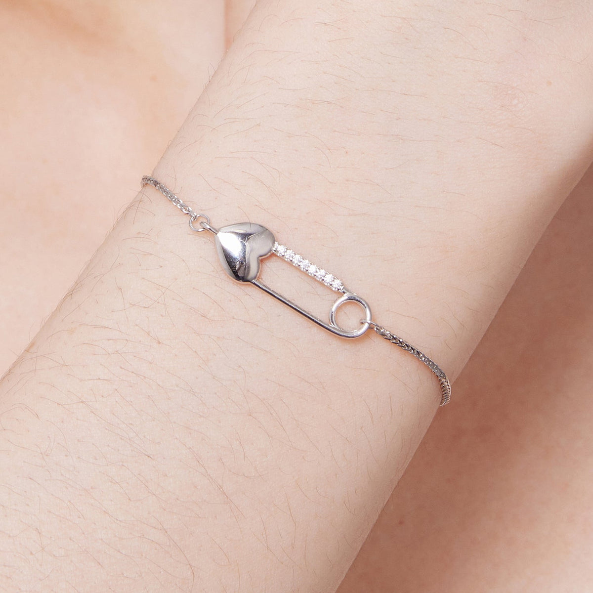 Sterling Silver Cubic Zirconia Pendant Bracelet