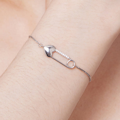 Sterling Silver Cubic Zirconia Pendant Bracelet