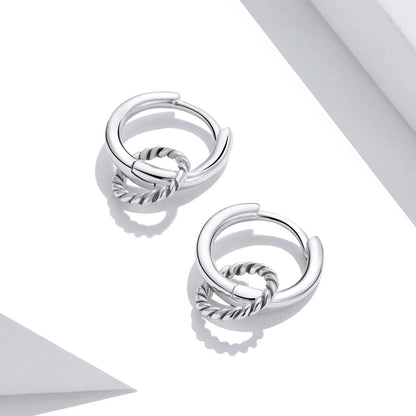Sterling Silver & Oxidized Silver Earrings