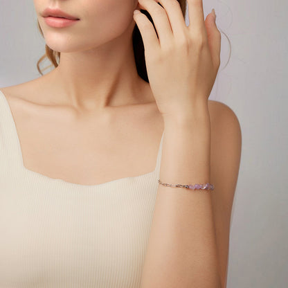 Sterling Silver White Gold Plated Crystal Bracelet