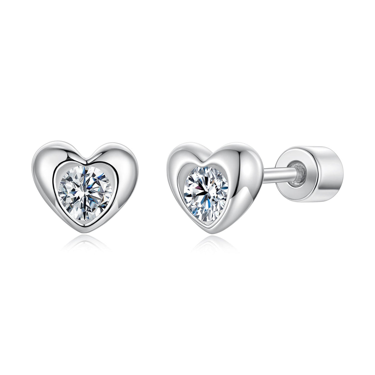 Sterling Silver Moissanite Stud Earrings