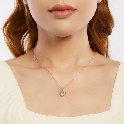 Sterling Silver White Gold Plated Pendant Necklace