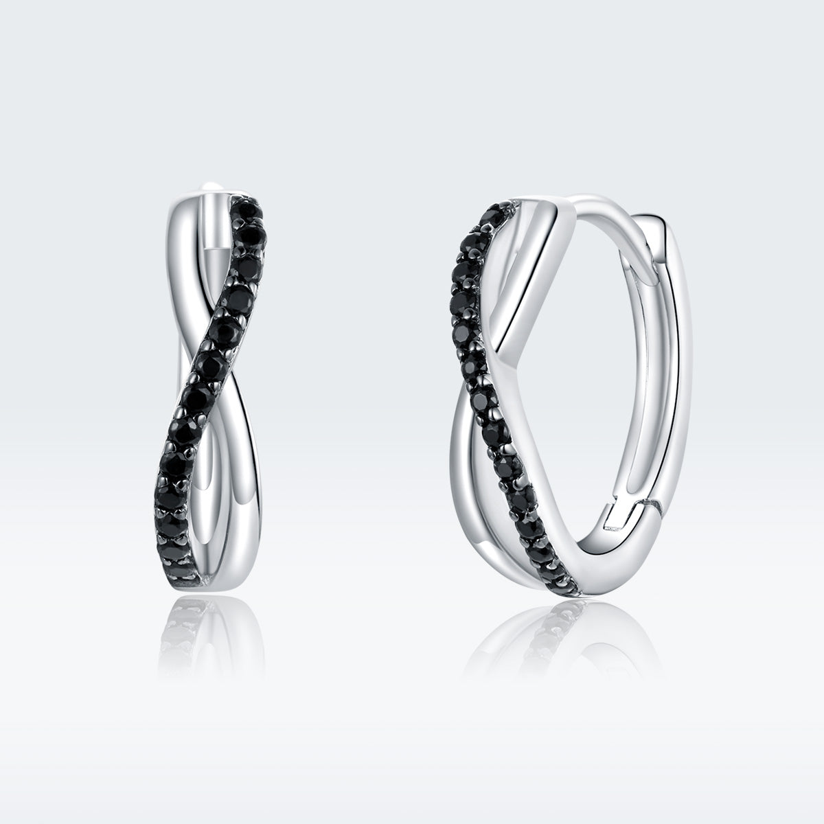 Sterling Silver CZ Pavé Earrings