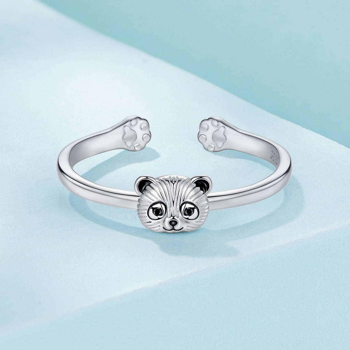 Sterling Silver Enamel Bear Ring