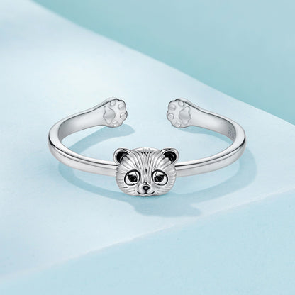 Sterling Silver Enamel Bear Ring