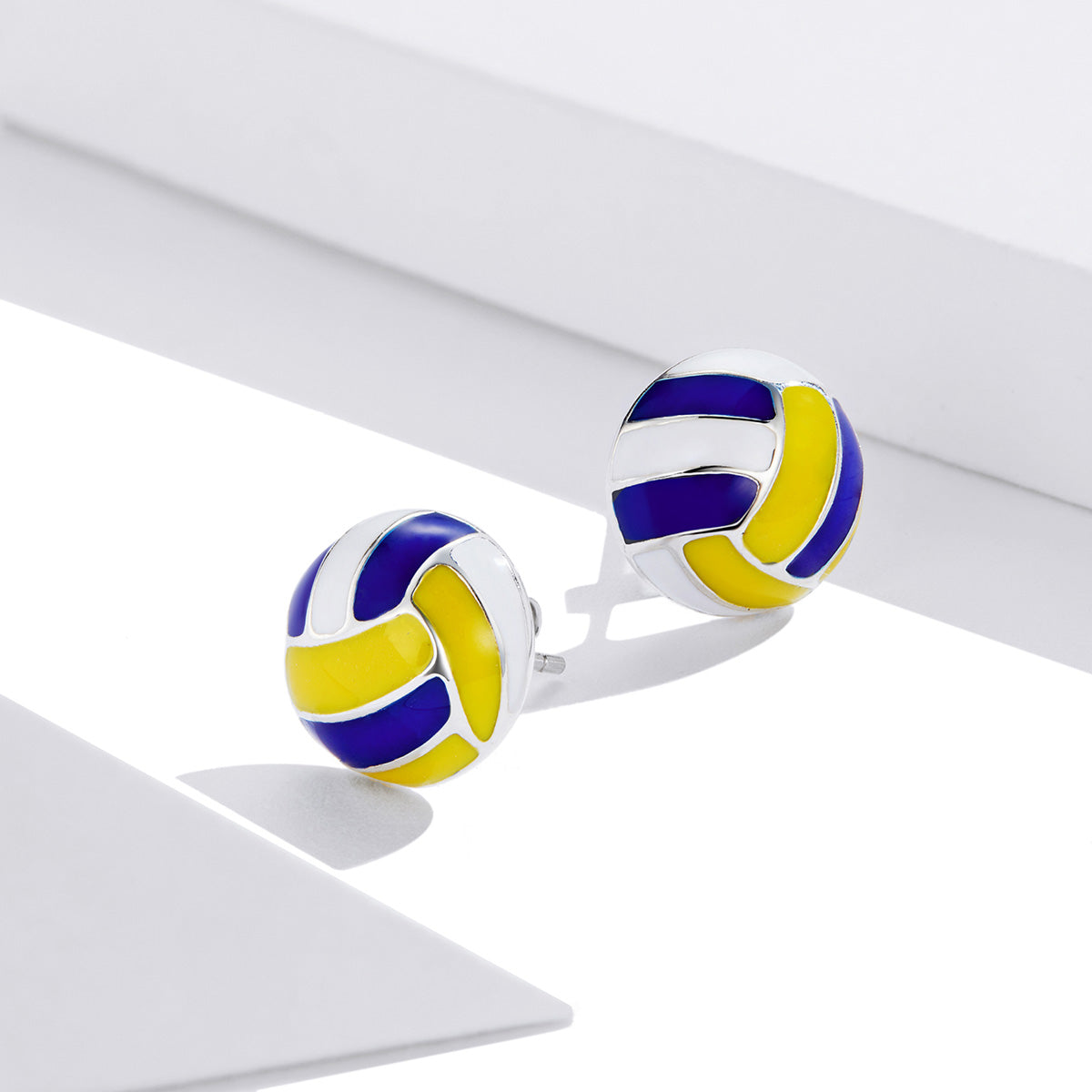 Sterling Silver Oxidized Enamel Earrings