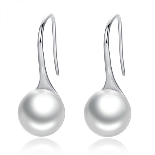 Sterling Silver Shell Pearl Drop Earrings