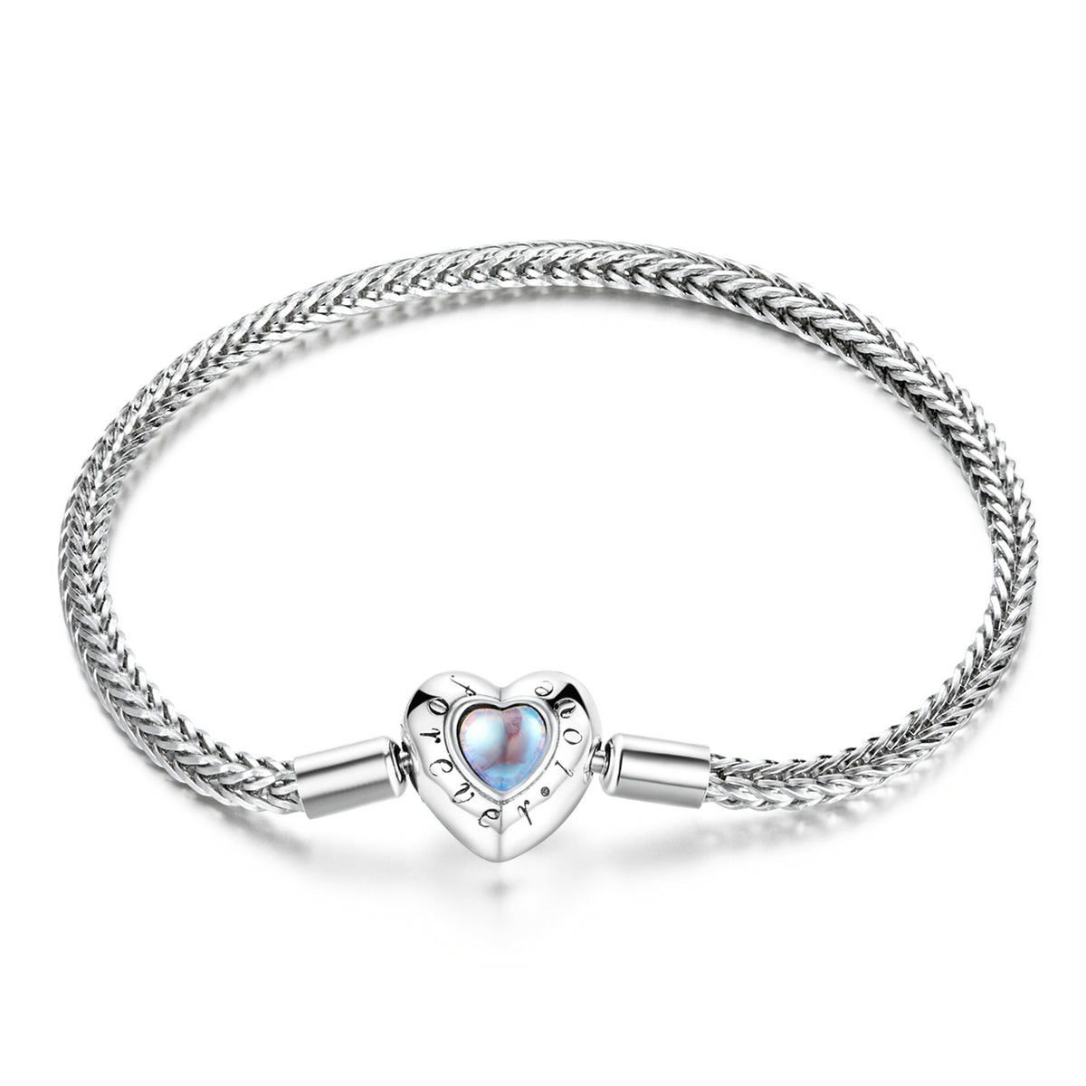 Sterling Silver Moonstone Charm Bracelet