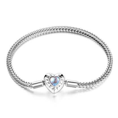 Sterling Silver Moonstone Charm Bracelet