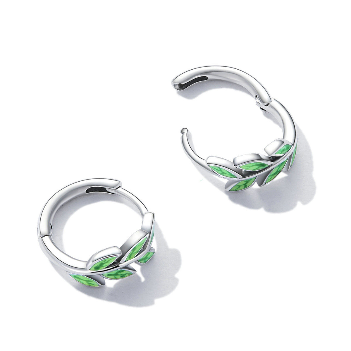 Sterling Silver Enamel Oxidized Earrings