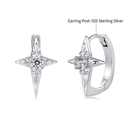 925 Sterling Silver White Gold Plated CZ Pavé 1.5 x 1.0 cm Hoop Earrings for Women