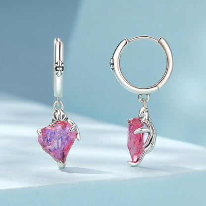 Sterling Silver Transparent Glass Drop Earrings