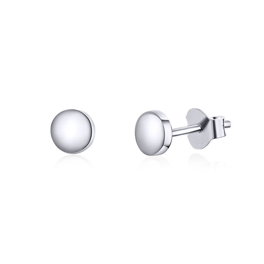 Sterling Silver Platinum-Plated Square Stud Earrings