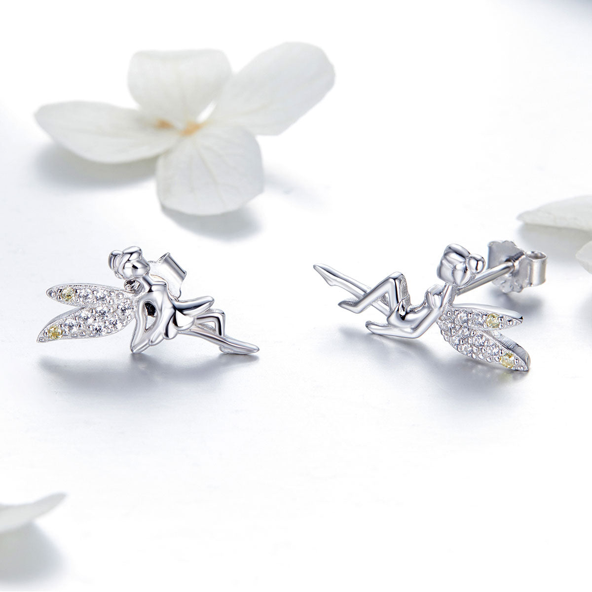 Sterling Silver Cubic Zirconia Pavé Stud Earrings
