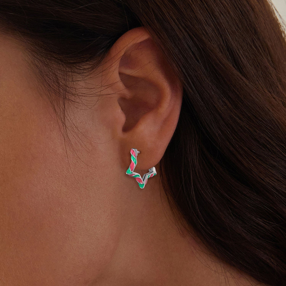 Sterling Silver Enamel Earrings