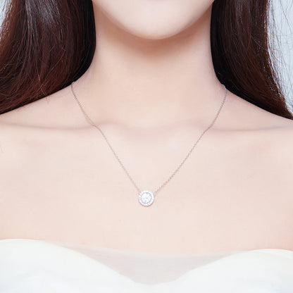 Platinum Plated Sterling Silver Cubic Zirconia Pavé Necklace