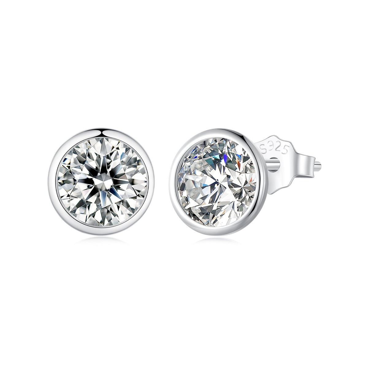 Sterling Silver Pavé Cubic Zirconia Stud Earrings