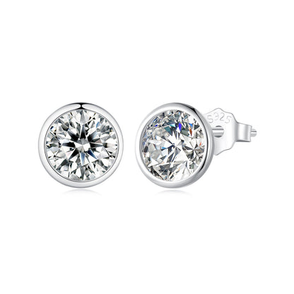 Sterling Silver Pavé Cubic Zirconia Stud Earrings