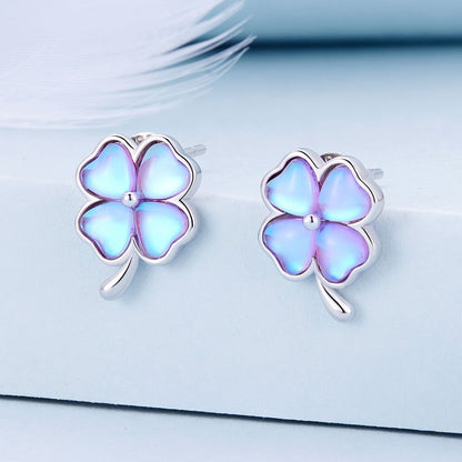 Sterling Silver Transparent Glass Earrings