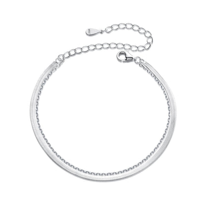 Sterling Silver White Gold Plated Bracelet