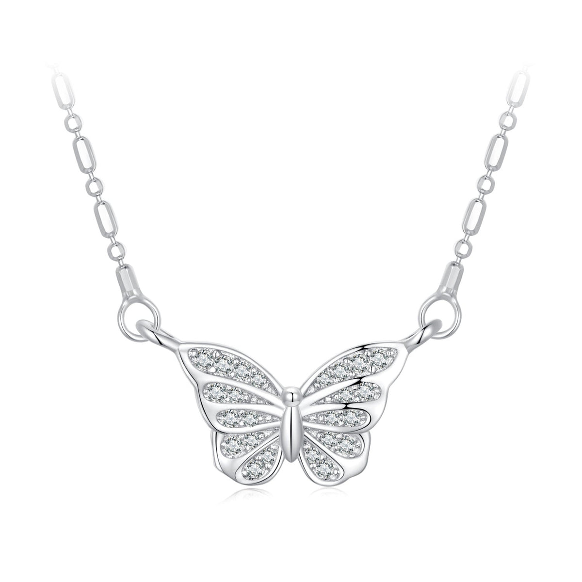 Sterling Silver Pavé Cubic Zirconia Necklace