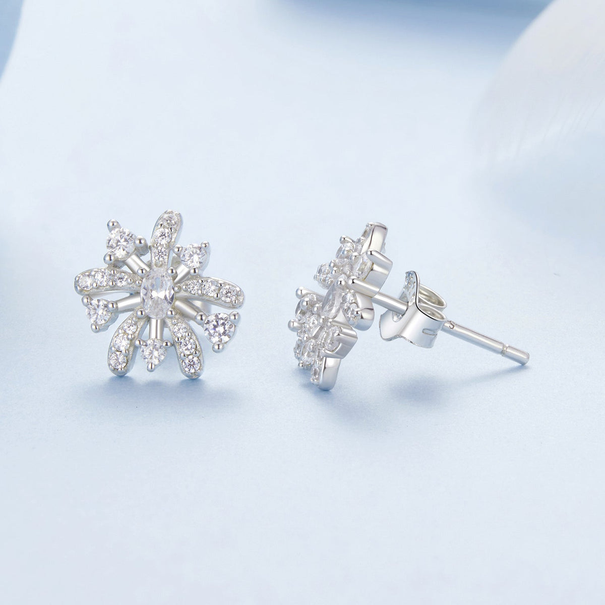 Sterling Silver Pavé Cubic Zirconia Earrings