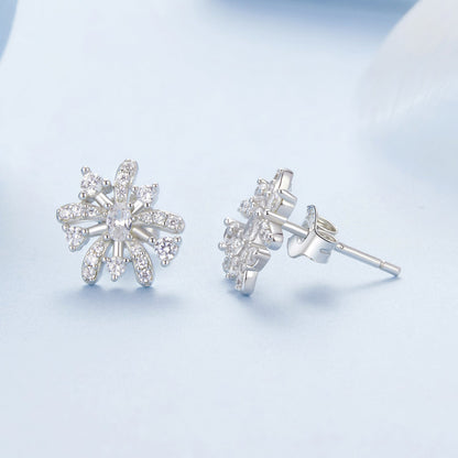Sterling Silver Pavé Cubic Zirconia Earrings