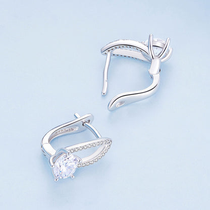 Sterling Silver CZ Pavé Earrings