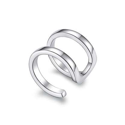 Sterling Silver Platinum-Plated Earrings