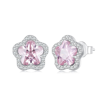 Sterling Silver Pavé CZ and Glass Earrings