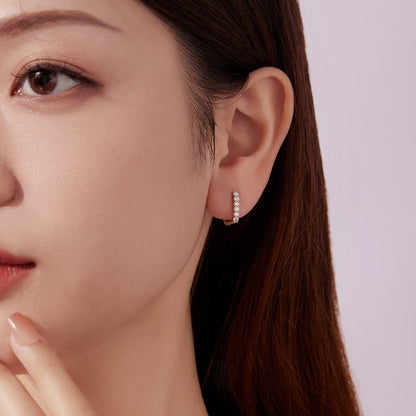 Sterling Silver Moissanite Hoop Earrings