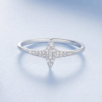 Sterling Silver White Gold Plated Pavé CZ Ring