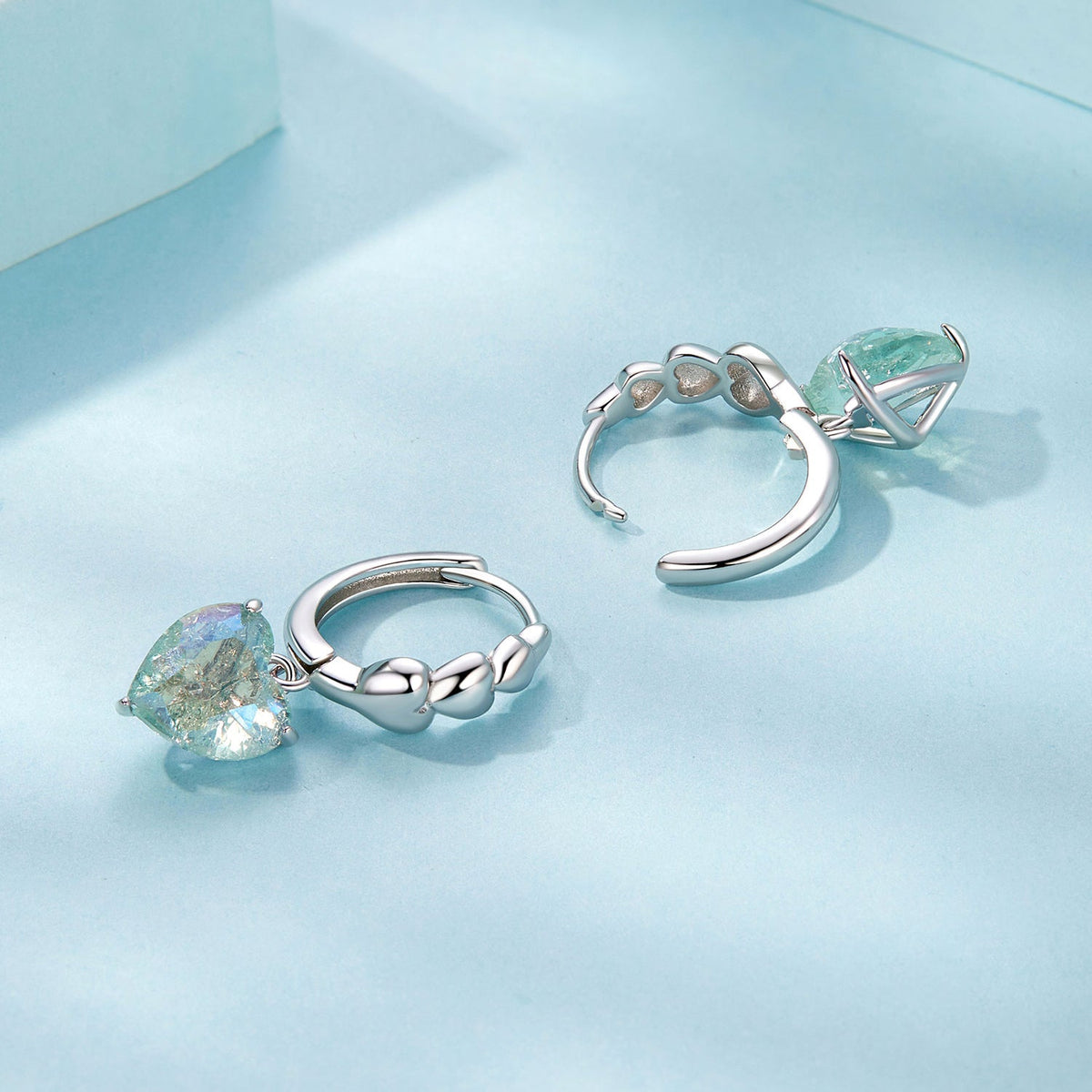 Sterling Silver Transparent Glass Earrings