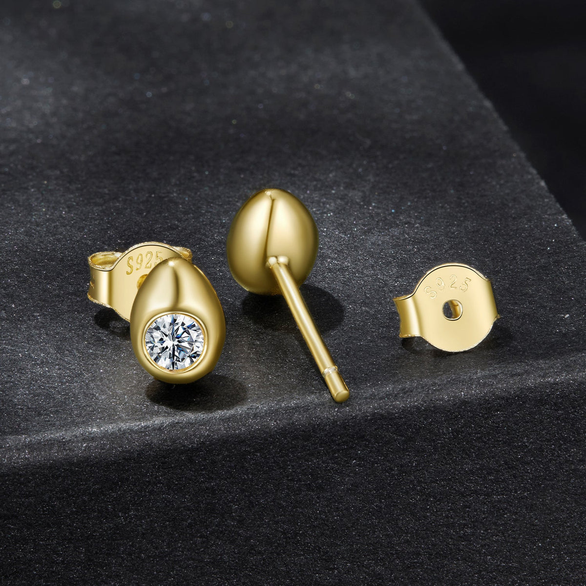 Sterling Silver Moissanite Stud Earrings