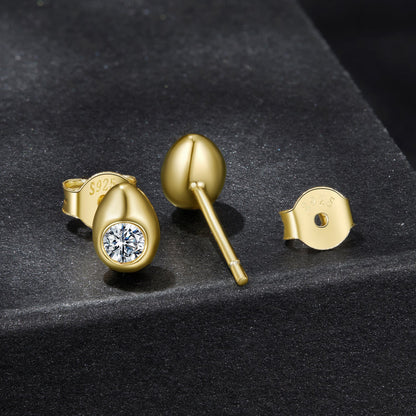 Sterling Silver Moissanite Stud Earrings